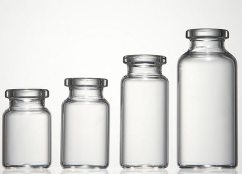 Clear glass vials, ascending sizes